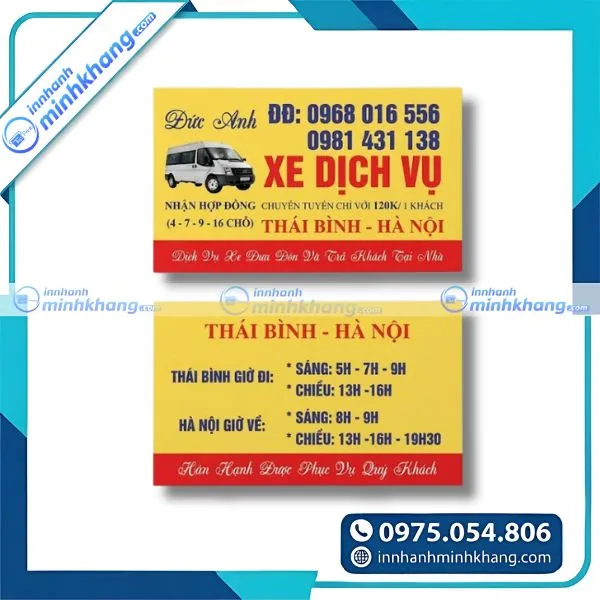 Mẫu card visit xe du lịch đẹp dành cho tài xế cá nhân