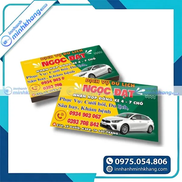Mẫu card visit xe du lịch hiện đại với hình ảnh xe nổi bật