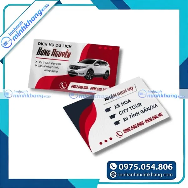 Mẫu card visit dịch vụ cho thuê xe du lịch cao cấp