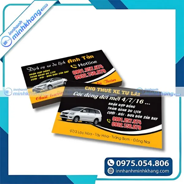 Mẫu danh thiếp xe du lịch chuyên nghiệp cho nhà xe