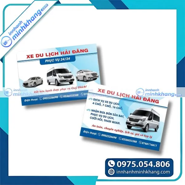 Mẫu name card xe du lịch đẹp với bố cục rõ ràng và ấn tượng