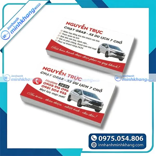 Mẫu card visit xe du lịch sang trọng dành cho doanh nghiệp vận tải