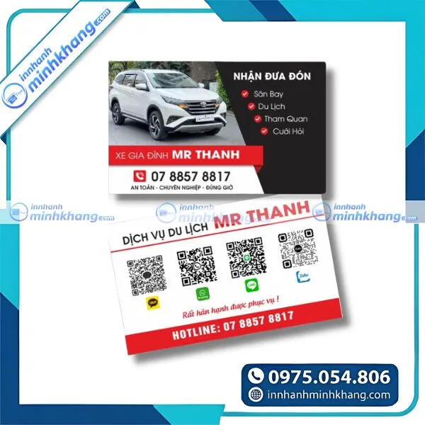Mẫu card visit xe đưa đón sân bay chuyên nghiệp và uy tín