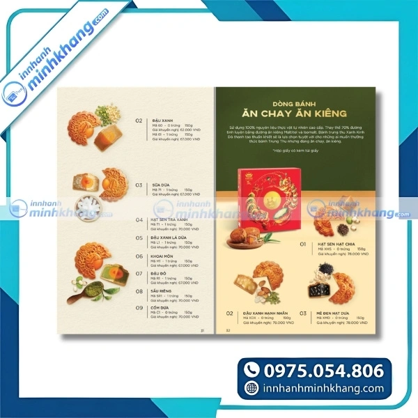 Mẫu catalogue hộp bánh trung thu với bố cục tinh tế