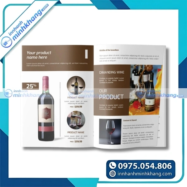 Mẫu catalogue rượu dành cho showroom trưng bày sản phẩm.
