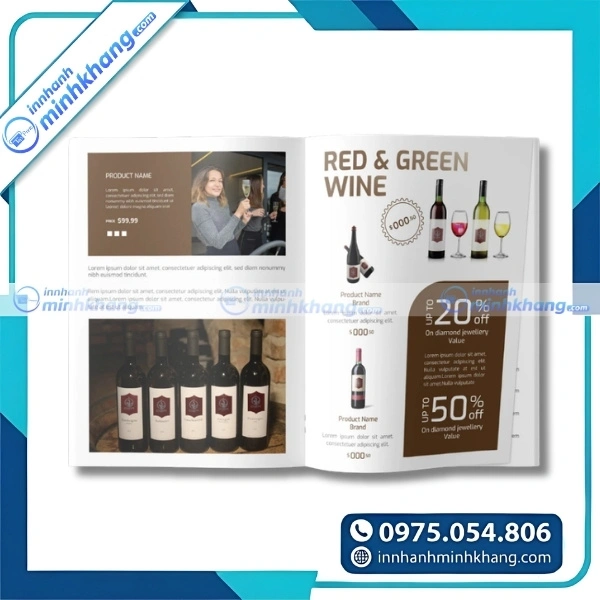 Mẫu catalogue rượu nhiều trang trình bày sản phẩm chuyên nghiệp
