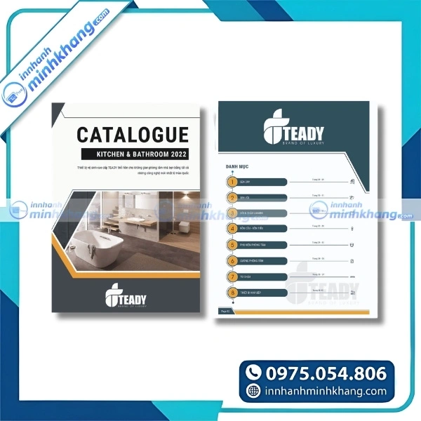 Mẫu catalogue thiết bị vệ sinh với thiết kế tối giản, dễ theo dõi