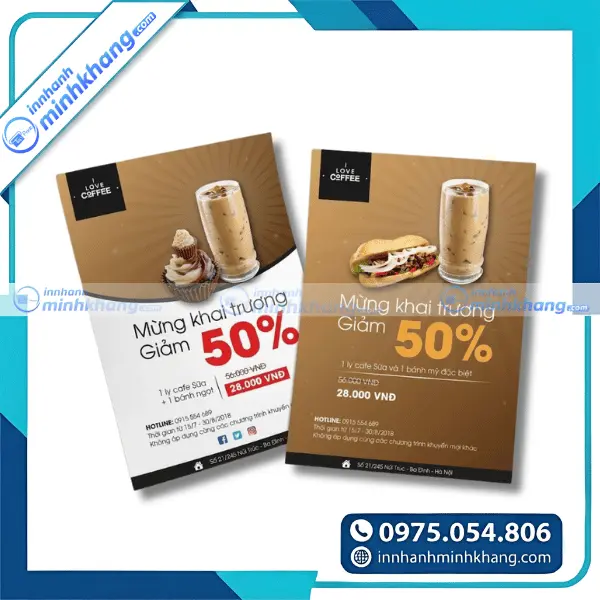 Mẫu tờ rơi quán cà phê với hình ảnh đồ uống hấp dẫn