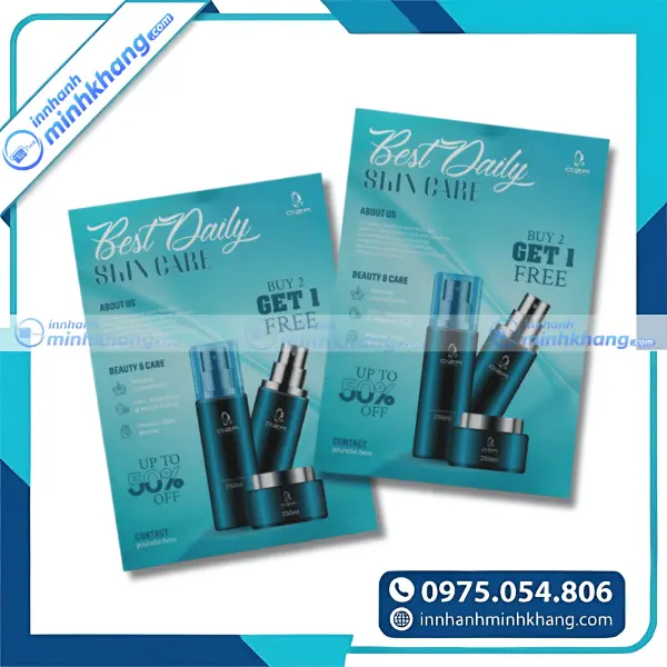 Mẫu tờ rơi mỹ phẩm kết hợp chương trình khuyến mãi hấp dẫn