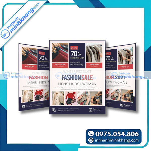 Mẫu tờ rơi thời trang nữ với bố cục sáng tạo