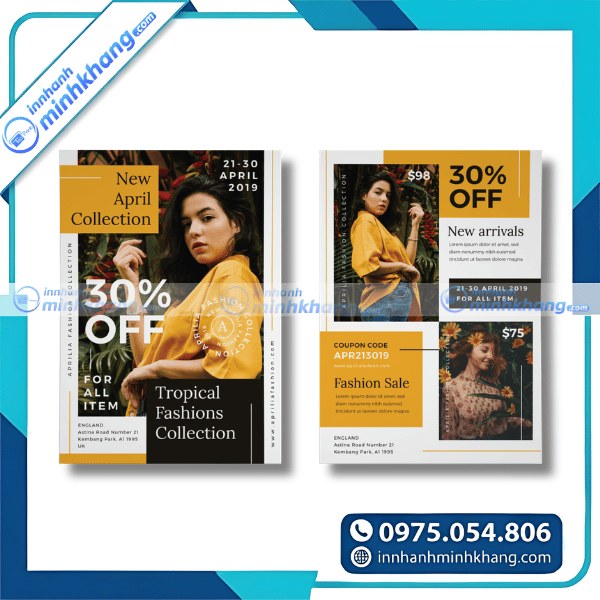 Mẫu thiết kế tờ rơi quảng cáo thời trang cao cấp