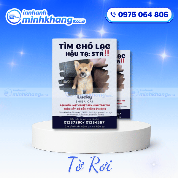 Tờ Rơi Tìm Chó Lạc