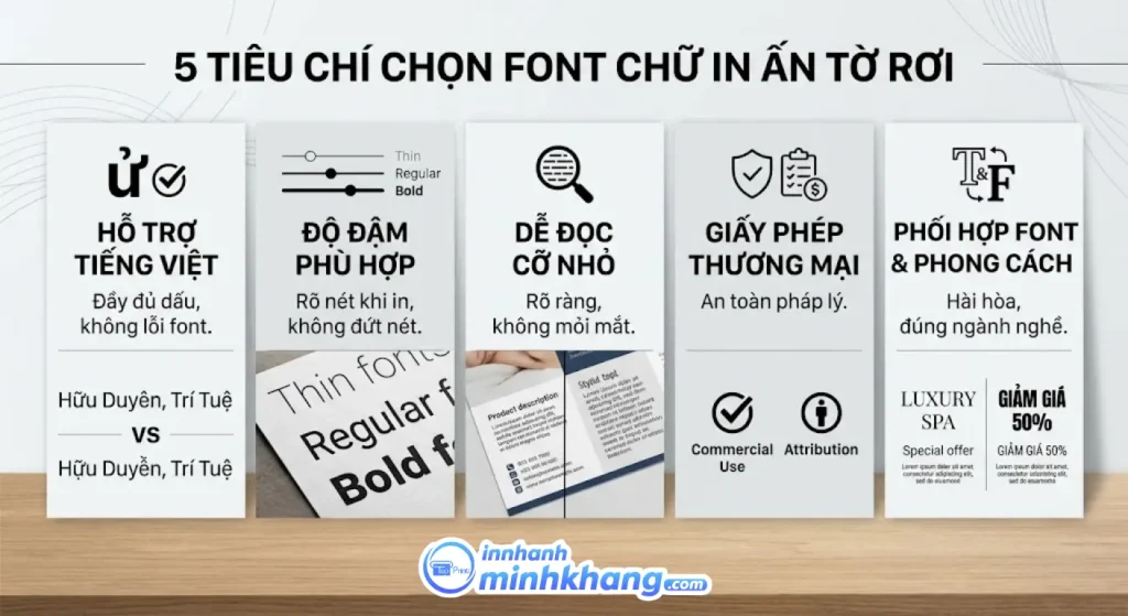 5 tiêu chí chọn font chữ in tờ rơi