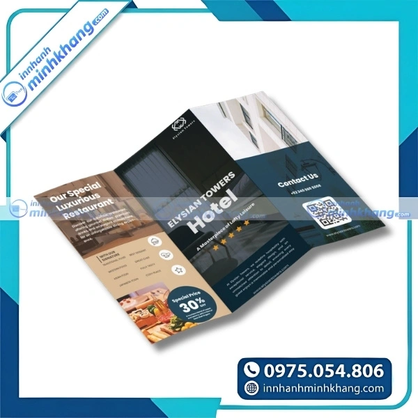 Mẫu brochure khách sạn đẹp với thiết kế hiện đại và sang trọng
