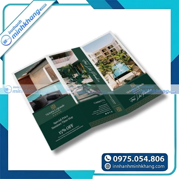 Mẫu brochure khu nghỉ dưỡng với thiết kế đẳng cấp và chuyên nghiệp