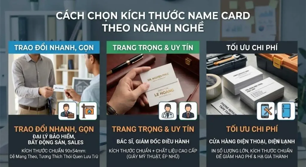 Name card theo từng ngành nghề: bảo hiểm, bác sĩ, giám đốc, cửa hàng điện thoại
