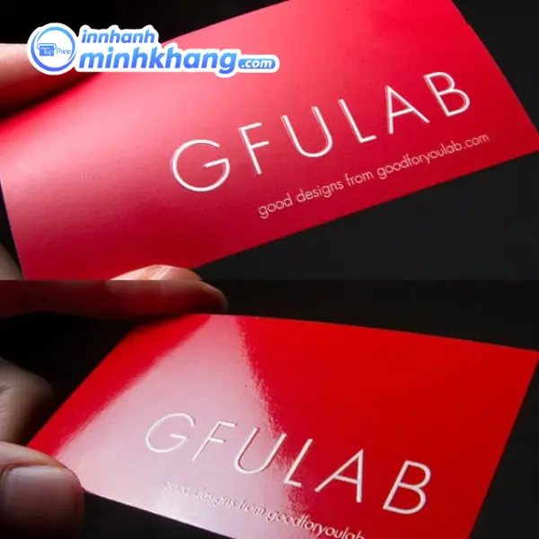 Mẫu name card được gia công cán màng mờ và cán màng bóng