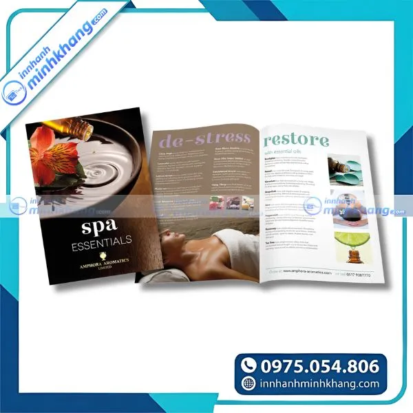 Mẫu thiết kế catalogue spa kết hợp hình ảnh mỹ phẩm cao cấp
