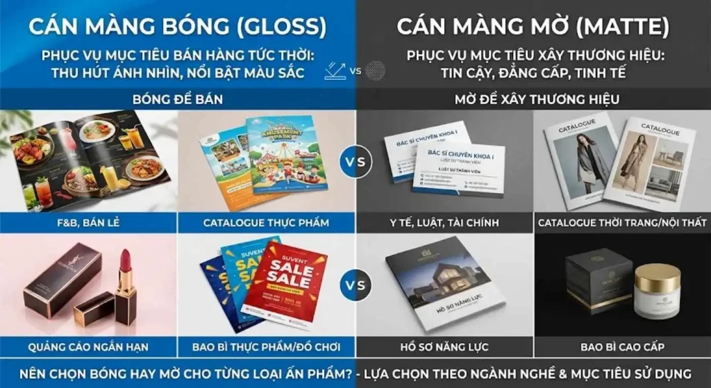 Bộ sưu tập ấn phẩm in cán màng bóng và mờ theo từng ngành nghề