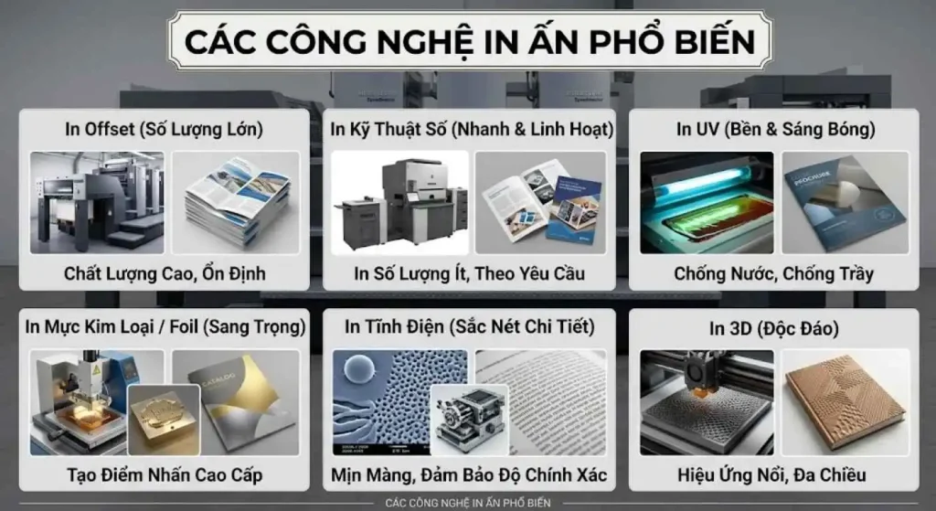 Các công nghệ in catalogue thông dụng