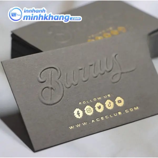 Mẫu name card được gia công ép kim dập nổi