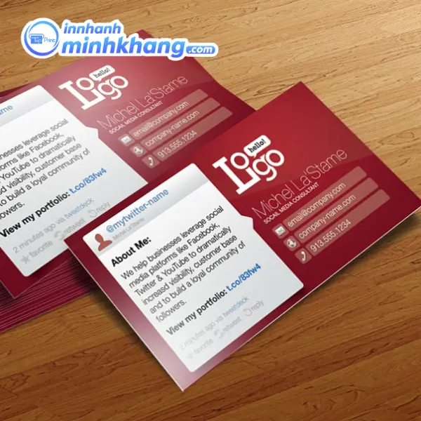 Mẫu name card làm từ giấy couche
