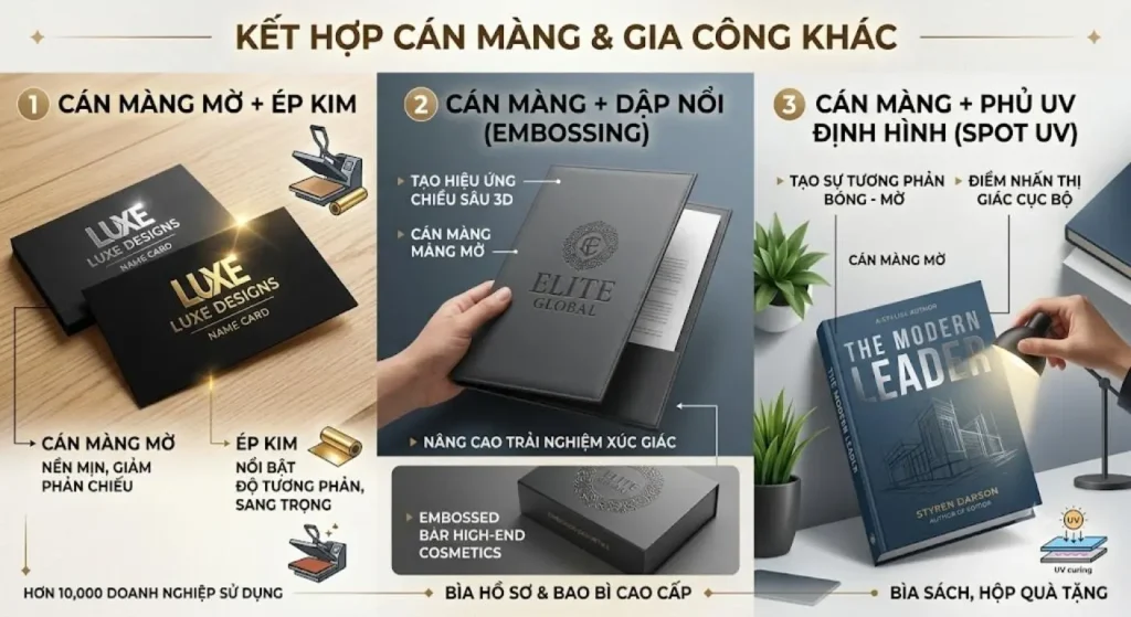 Name card cán màng mờ kết hợp ép kim vàng cao cấp