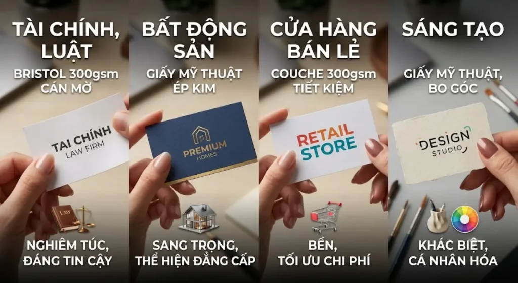 Name card theo từng ngành nghề: tài chính, y tế, bất động sản