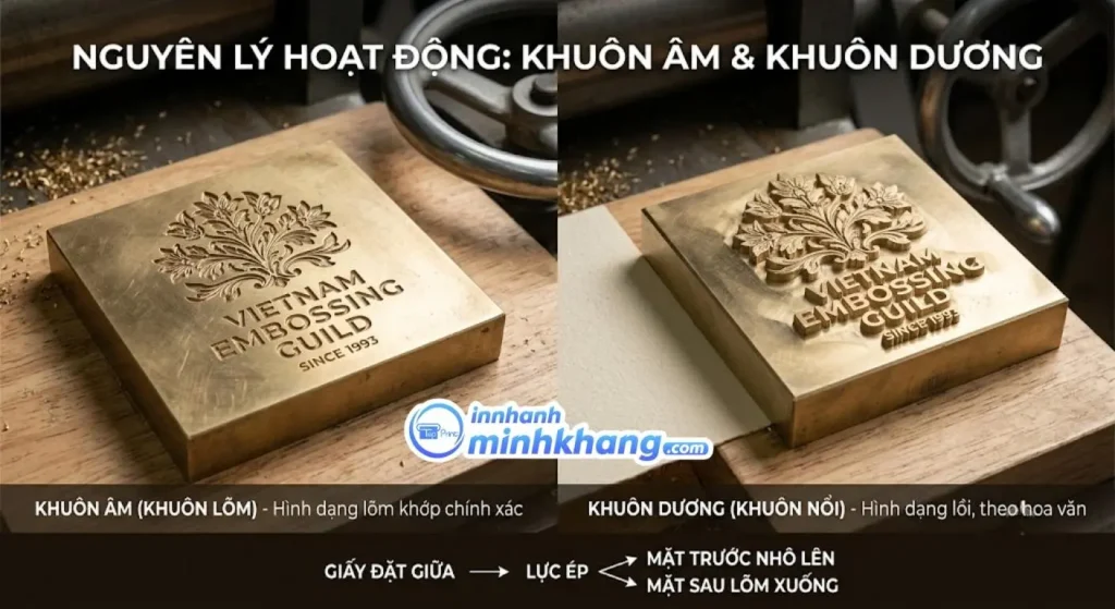 Khuôn đồng dương âm dùng để dập nổi giấy