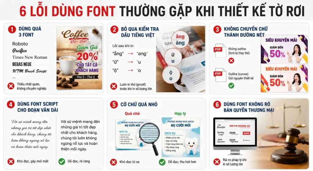 Những lỗi dung font thường gặp khi thiết kế tờ rơi