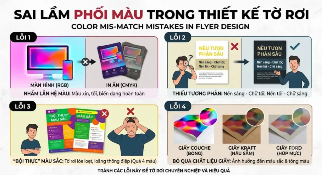 Những lỗi thường gặp khi phối màu để thiết kế tờ rơi