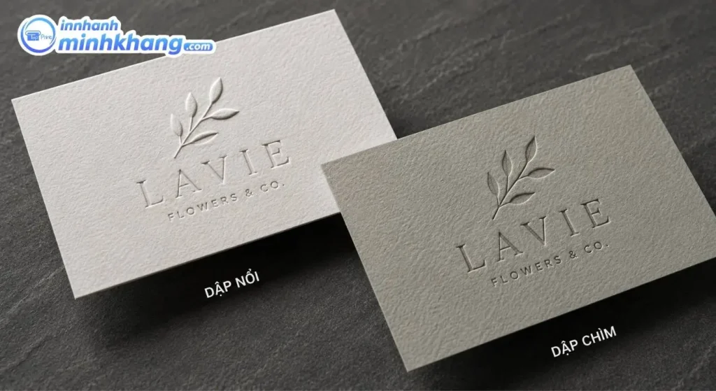So sánh trực quan dập nổi và dập chìm cùng họa tiết