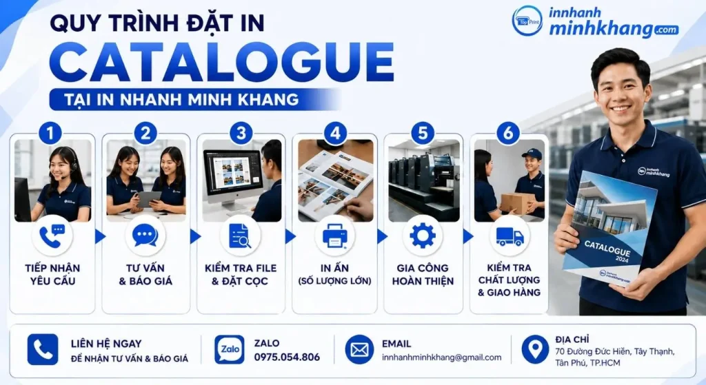 Quy trình đặt in catalogue tại In Nhanh Minh Khang
