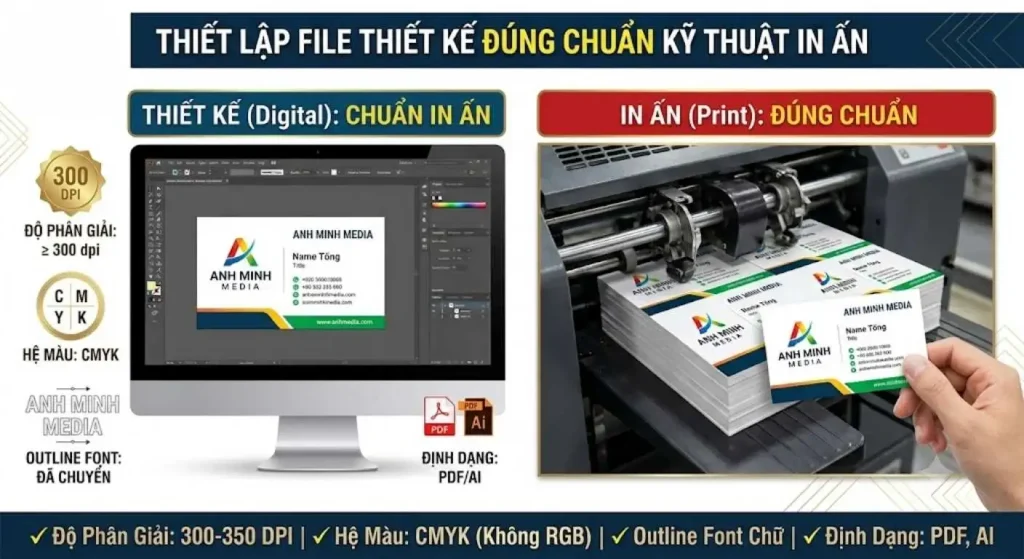 File thiết kế name card hệ màu CMYK chuẩn in ấn