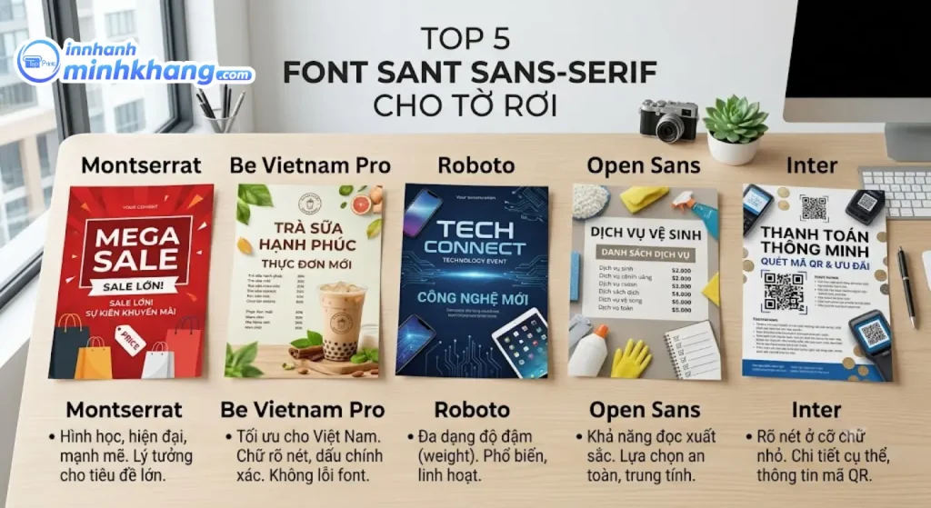 Top 5 Font Sans-Serif Cho Tờ Rơi