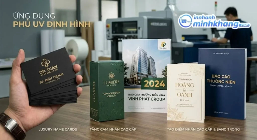 Ứng dụng phủ uv định hình trên name card và bao bì