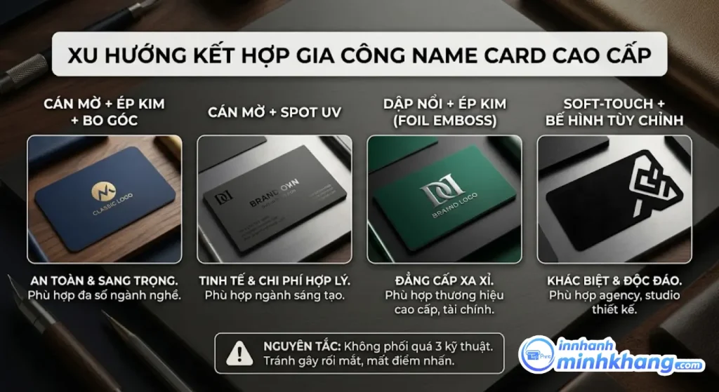 Một số xu hướng kết hợp các kỹ thuật gia công name card